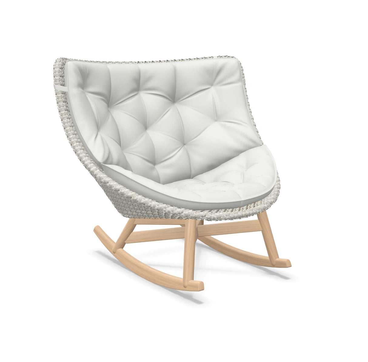 DEDON MBRACE Schaukelstuhl Teak Gestell - Geflecht Sea Salt