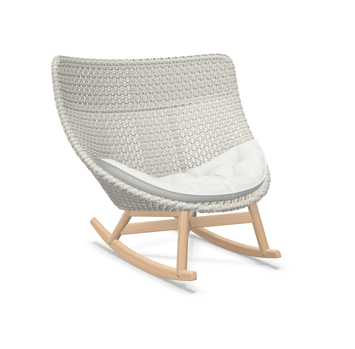 DEDON MBRACE Schaukelstuhl Teak Gestell - Geflecht Sea Salt