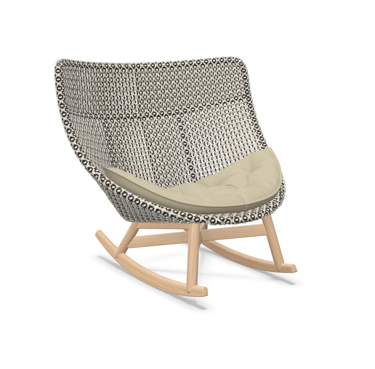 DEDON MBRACE Schaukelstuhl Teak Gestell - Geflecht Pepper