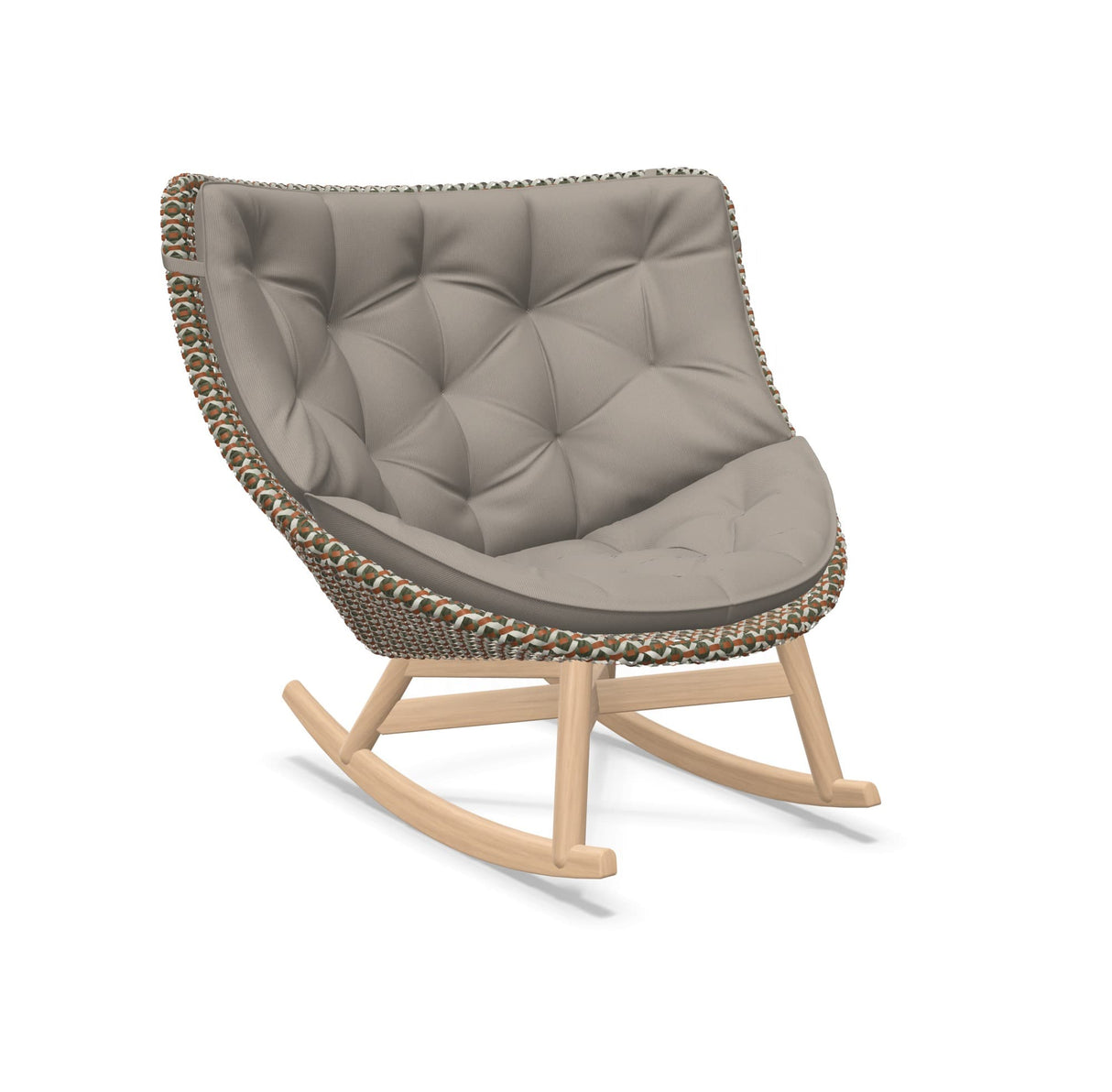 DEDON MBRACE Schaukelstuhl Teak Gestell - Geflecht Chestnut