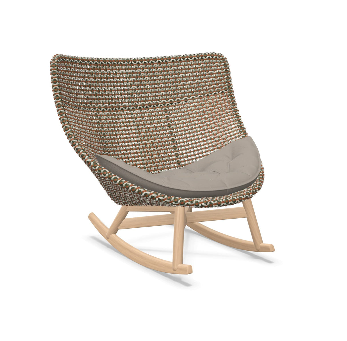 DEDON MBRACE Schaukelstuhl Teak Gestell - Geflecht Chestnut