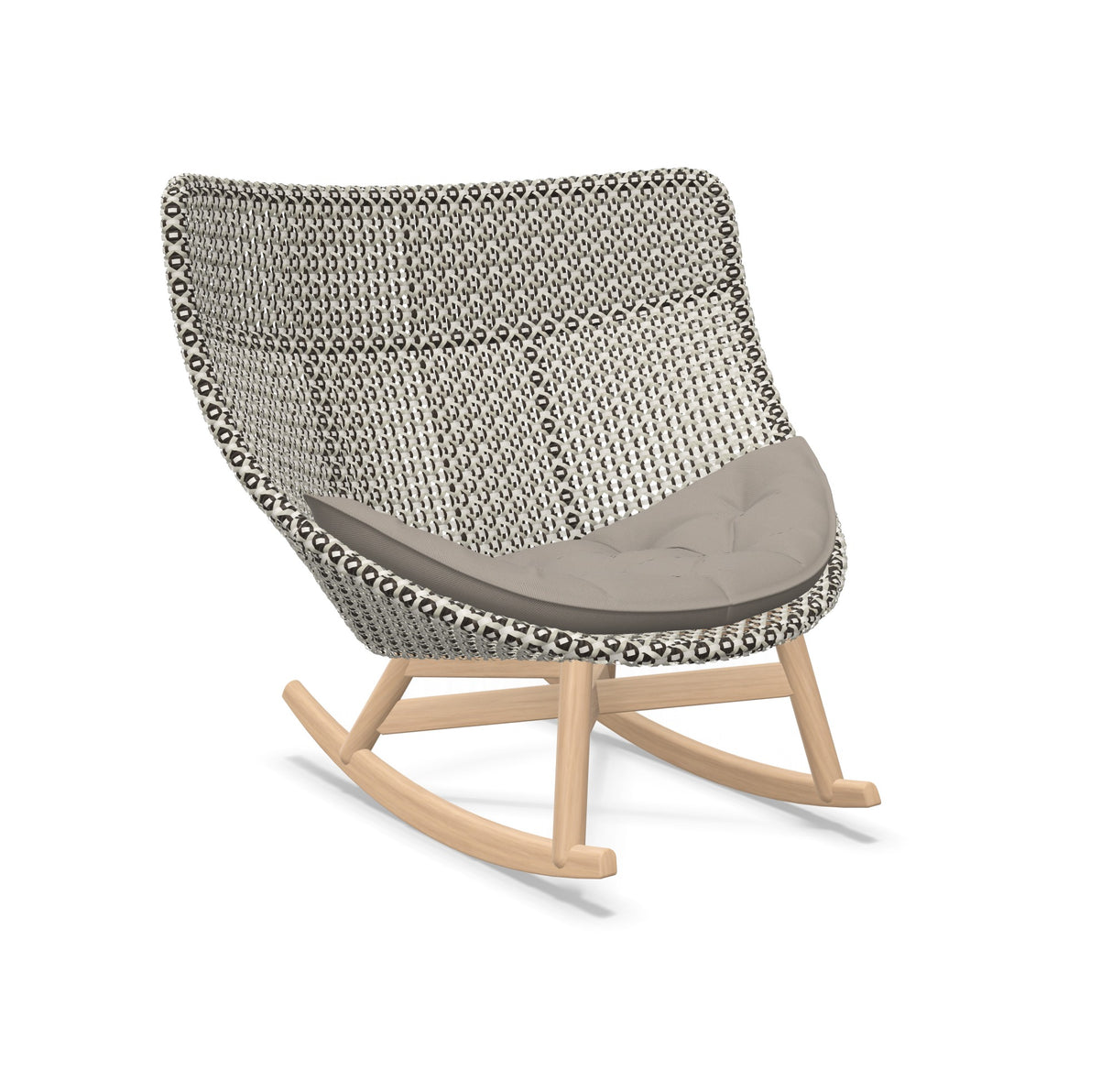 DEDON MBRACE Schaukelstuhl Teak Gestell - Geflecht Pepper