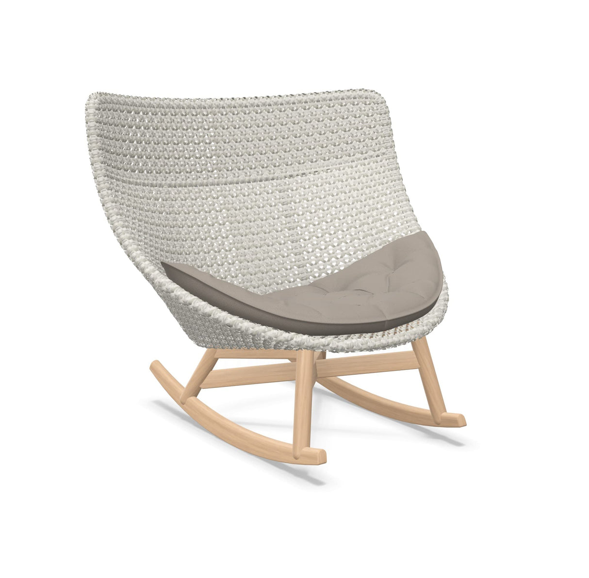 DEDON MBRACE Schaukelstuhl Teak Gestell - Geflecht Sea Salt