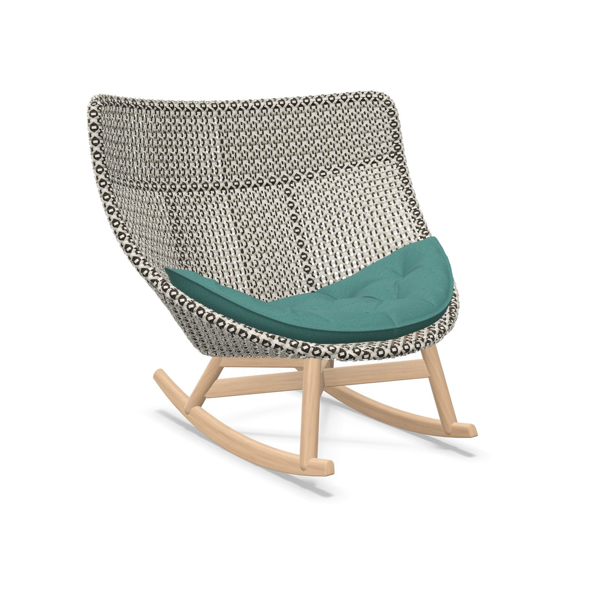 DEDON MBRACE Schaukelstuhl Teak Gestell - Geflecht Pepper