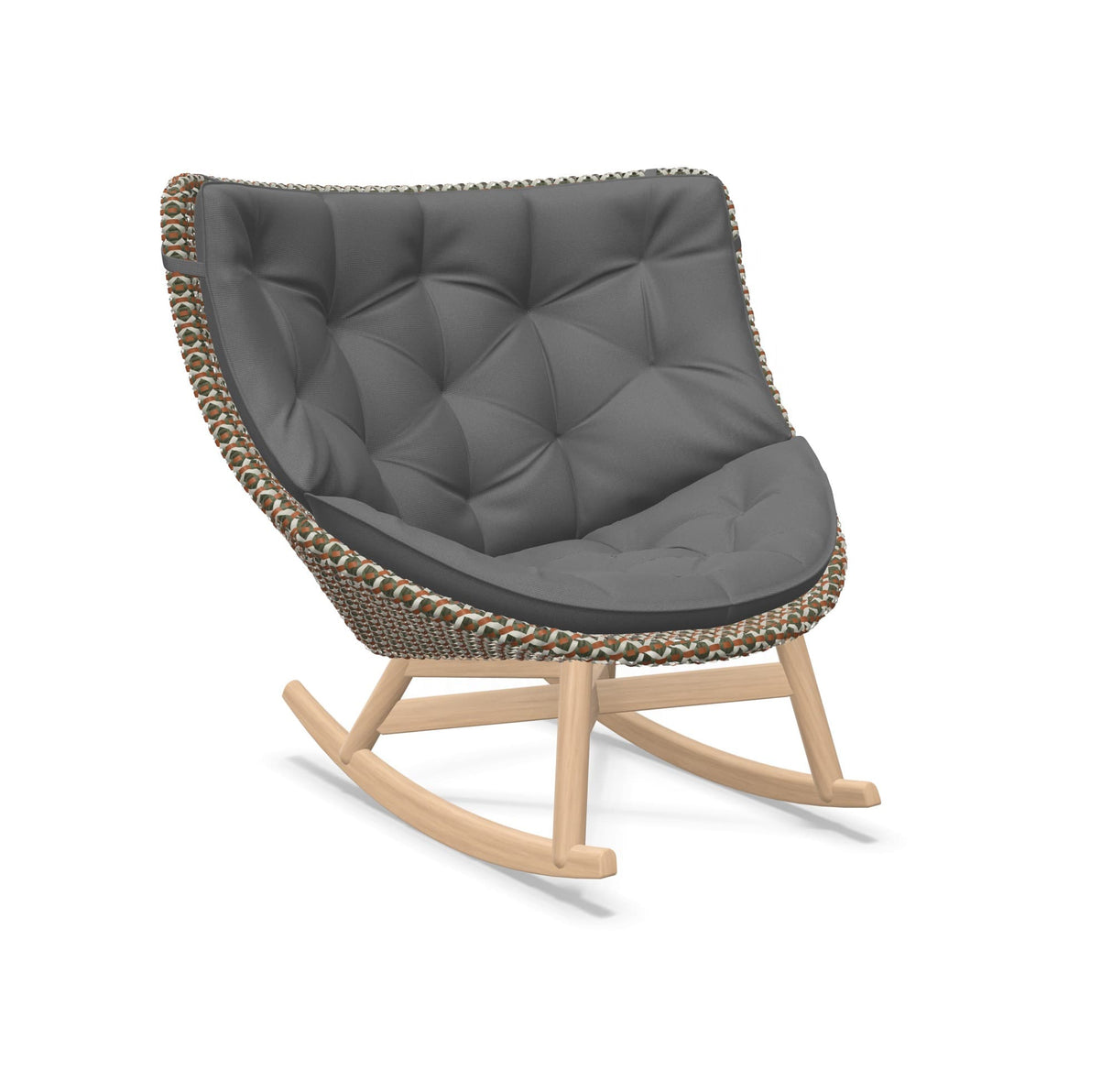 DEDON MBRACE Schaukelstuhl Teak Gestell - Geflecht Chestnut