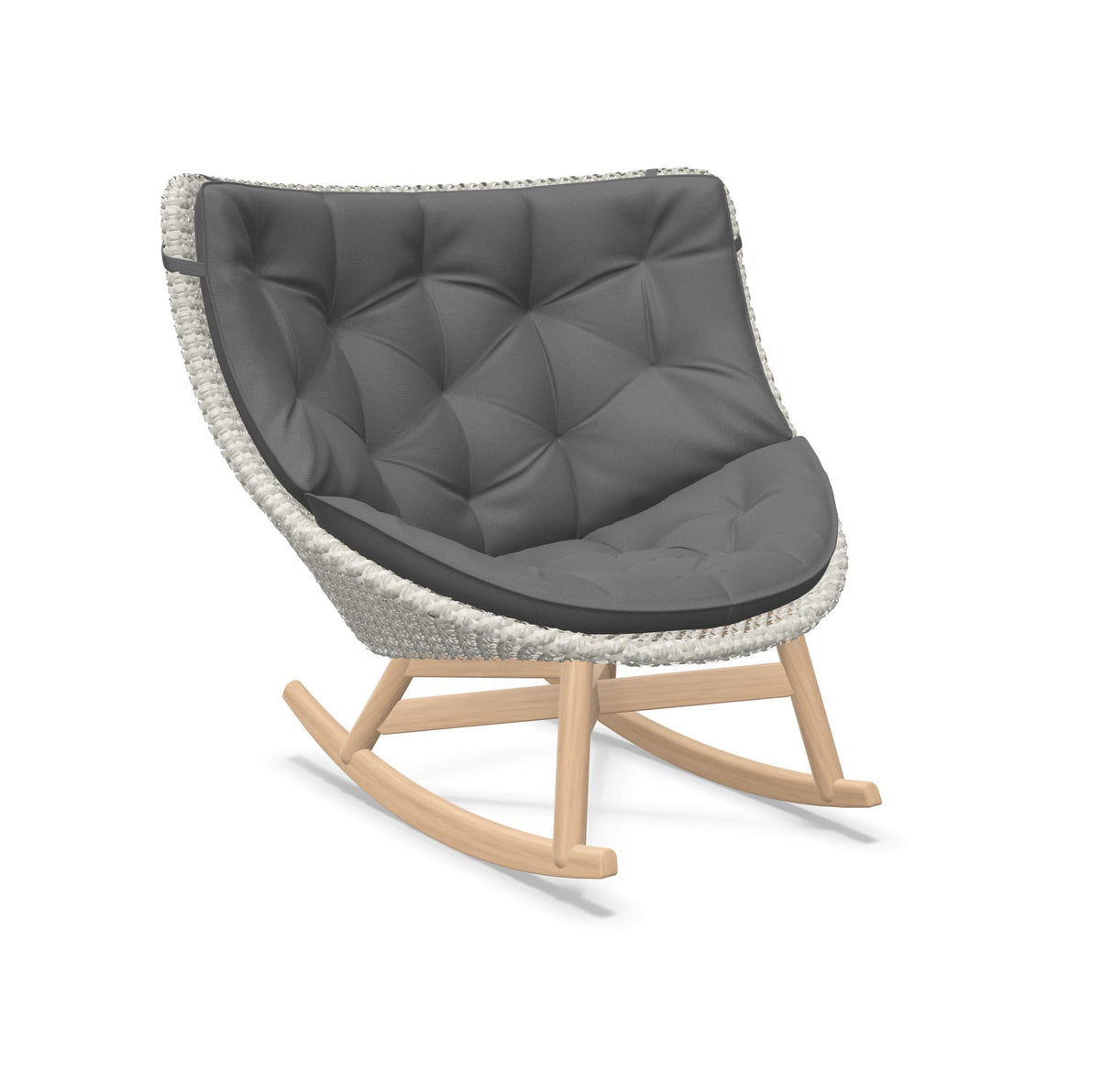 DEDON MBRACE Schaukelstuhl Teak Gestell - Geflecht Sea Salt
