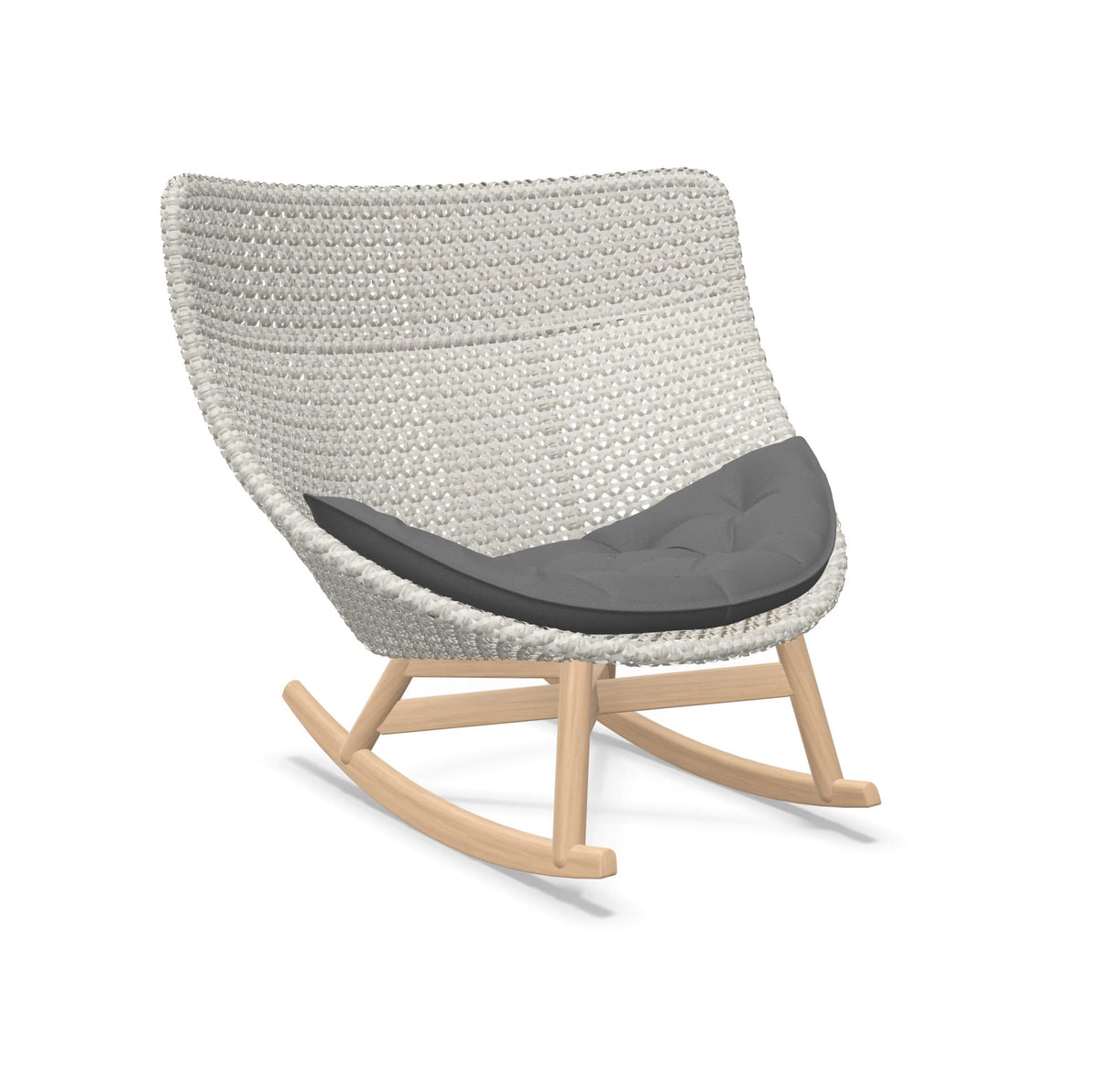 DEDON MBRACE Schaukelstuhl Teak Gestell - Geflecht Sea Salt