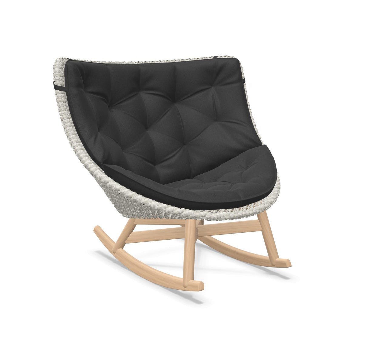 DEDON MBRACE Schaukelstuhl Teak Gestell - Geflecht Sea Salt