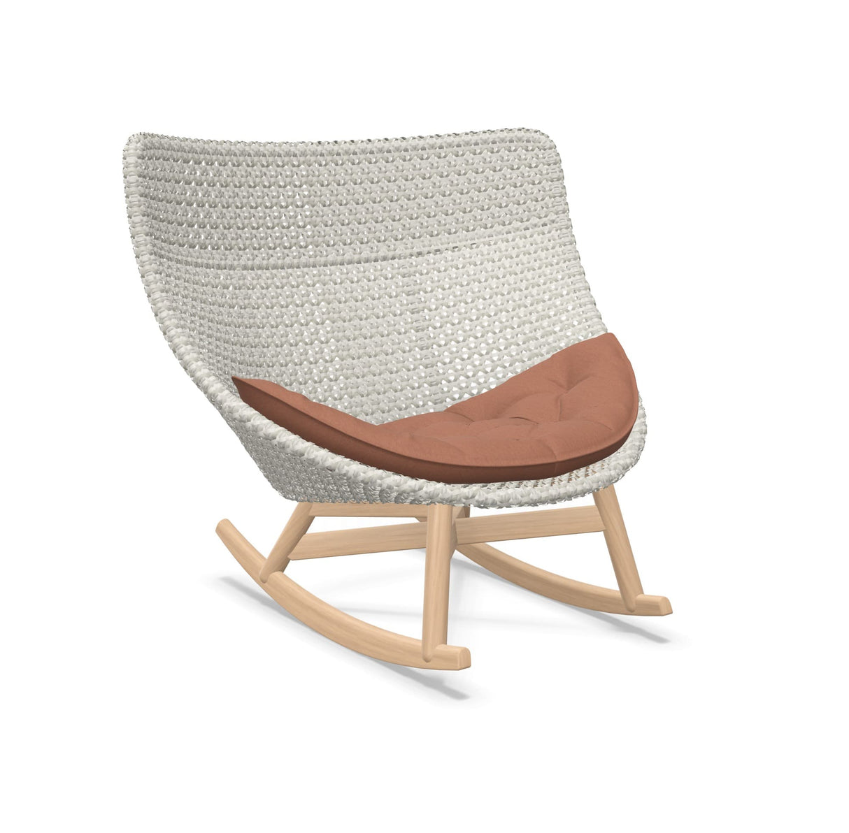 DEDON MBRACE Schaukelstuhl Teak Gestell - Geflecht Sea Salt