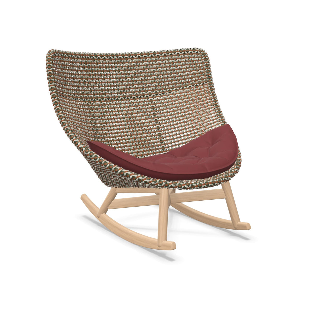 DEDON MBRACE Schaukelstuhl Teak Gestell - Geflecht Chestnut