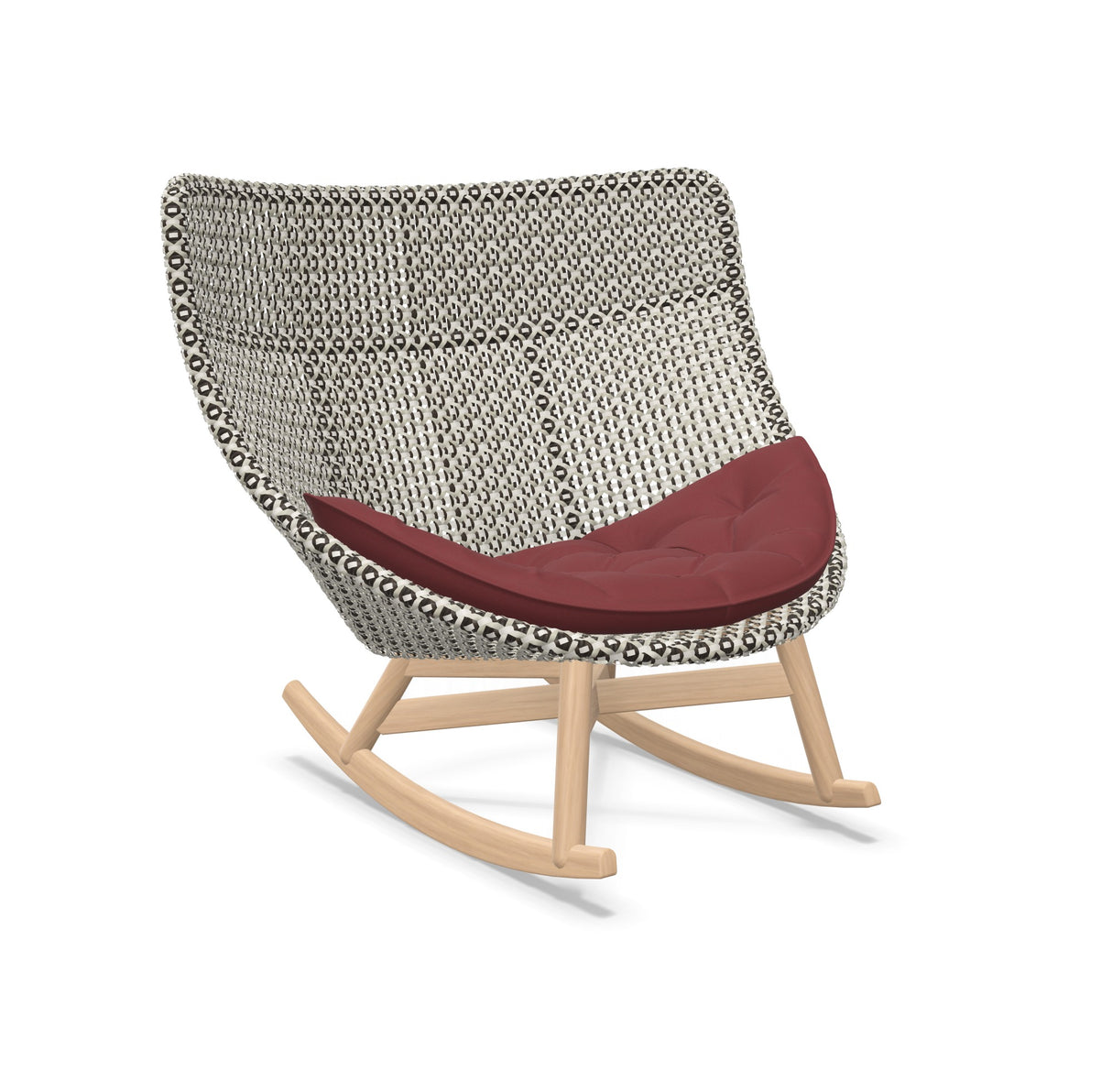 DEDON MBRACE Schaukelstuhl Teak Gestell - Geflecht Pepper