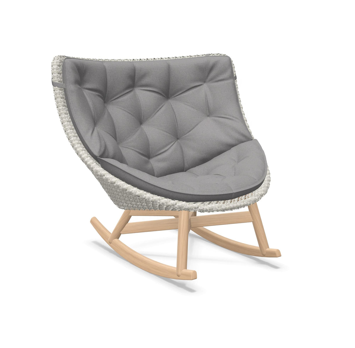 DEDON MBRACE Schaukelstuhl Teak Gestell - Geflecht Sea Salt