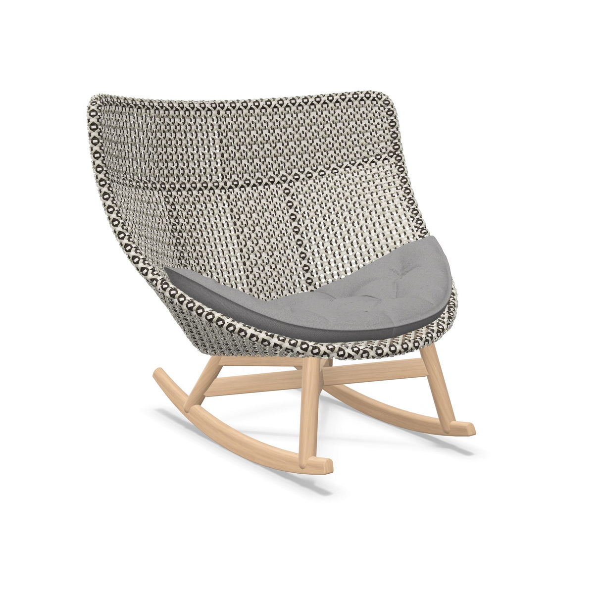DEDON MBRACE Schaukelstuhl Teak Gestell - Geflecht Pepper