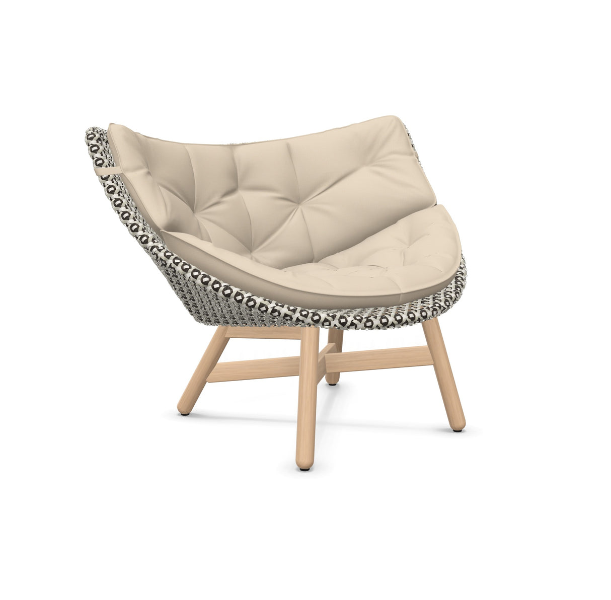 DEDON MBRACE Lounge Sessel Teak Gestell - Geflecht Pepper