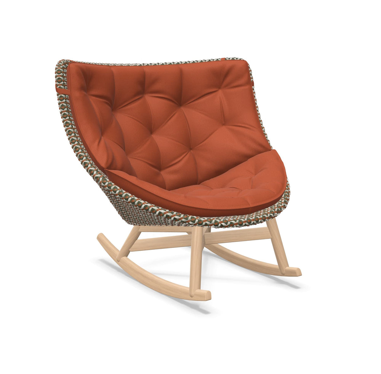 DEDON MBRACE Schaukelstuhl Teak Gestell - Geflecht Chestnut