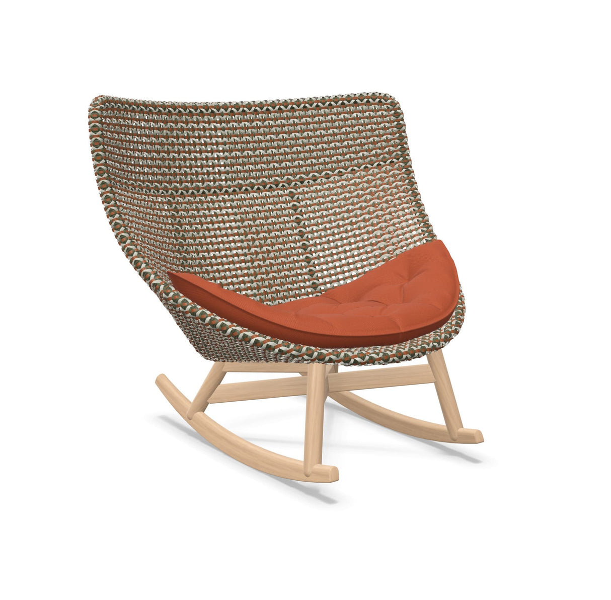 DEDON MBRACE Schaukelstuhl Teak Gestell - Geflecht Chestnut