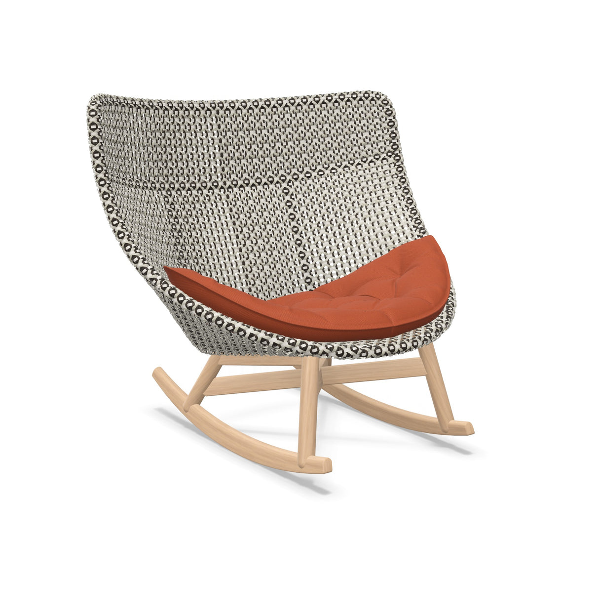 DEDON MBRACE Schaukelstuhl Teak Gestell - Geflecht Pepper