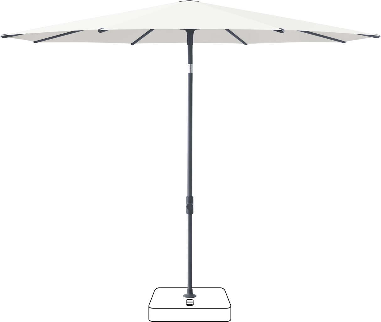 Glatz VITA Piana - Sonnenschirm - Gestell Aluminium, seidengrau oder anthrazit pulverbeschichtet, Ø 220, Ø 250 cm & Ø 300 cm