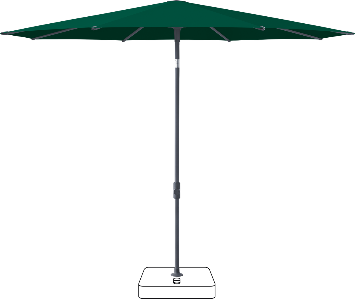 Glatz VITA Piana - Sonnenschirm - Gestell Aluminium, seidengrau oder anthrazit pulverbeschichtet, Ø 220, Ø 250 cm & Ø 300 cm
