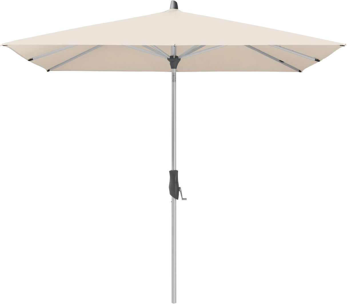 Glatz ALU-TWIST Sonnenschirm, Gestell Aluminium natureloxiert - quadratisch