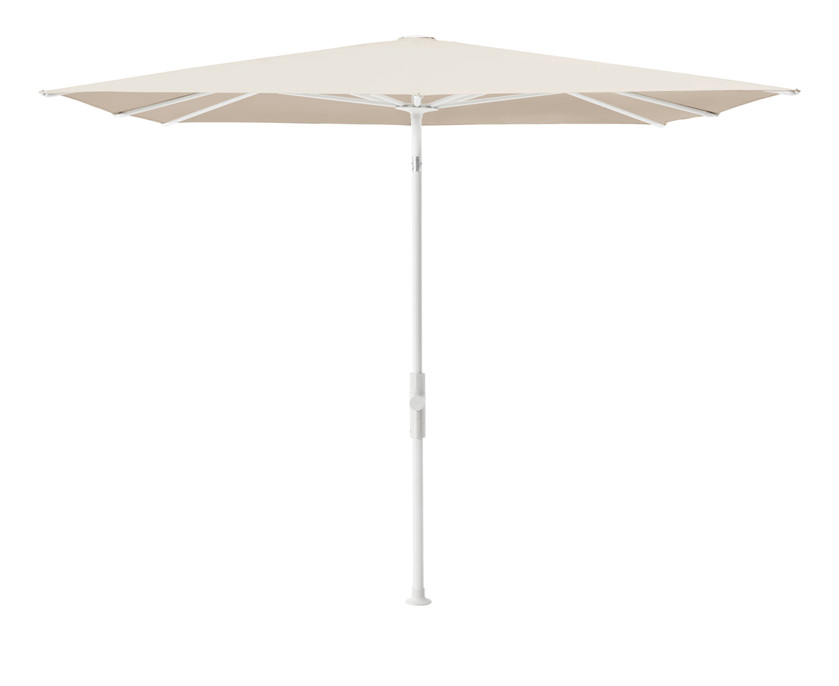 Glatz TWIST Sonnenschirm matt weiß pulverbeschichtet - quadratisch