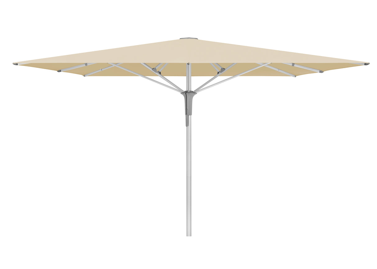 Glatz Gastronomieschirm - FORTELLO Pro, Gestell Aluminium natureloxiert, 350 x 350 cm / 400 x 400 cm / 400 x 300 cm,