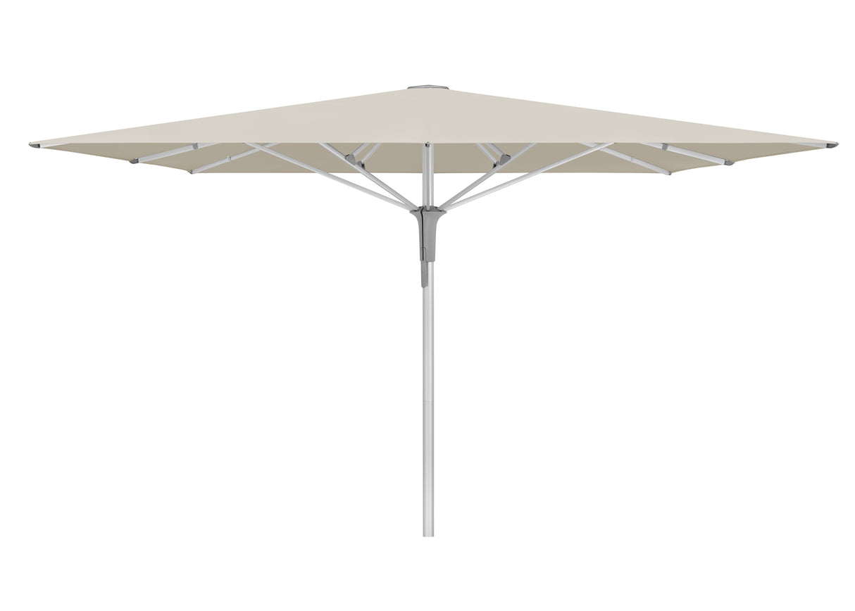 Glatz Gastronomieschirm - FORTELLO Pro, Gestell Aluminium natureloxiert, 350 x 350 cm / 400 x 400 cm / 400 x 300 cm,