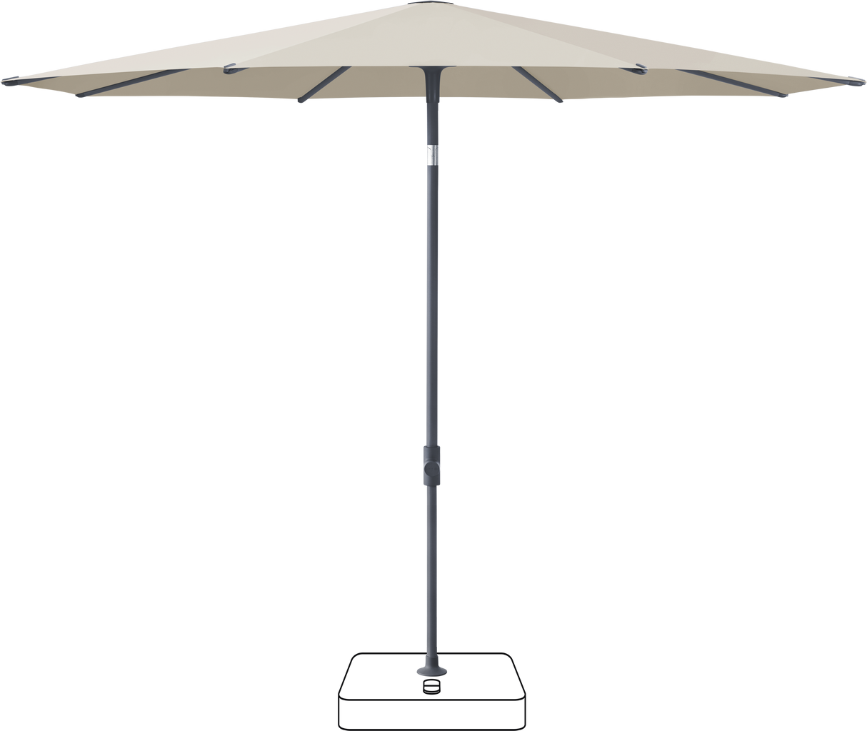 Glatz VITA Piana - Sonnenschirm - Gestell Aluminium, seidengrau oder anthrazit pulverbeschichtet, Ø 220, Ø 250 cm & Ø 300 cm