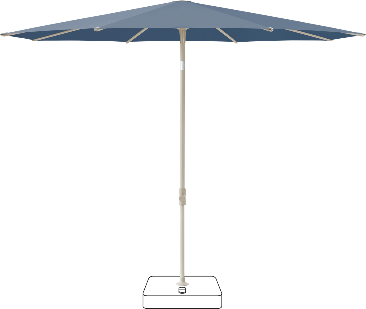 Glatz VITA Piana - Sonnenschirm - Gestell Aluminium, seidengrau oder anthrazit pulverbeschichtet, Ø 220, Ø 250 cm & Ø 300 cm