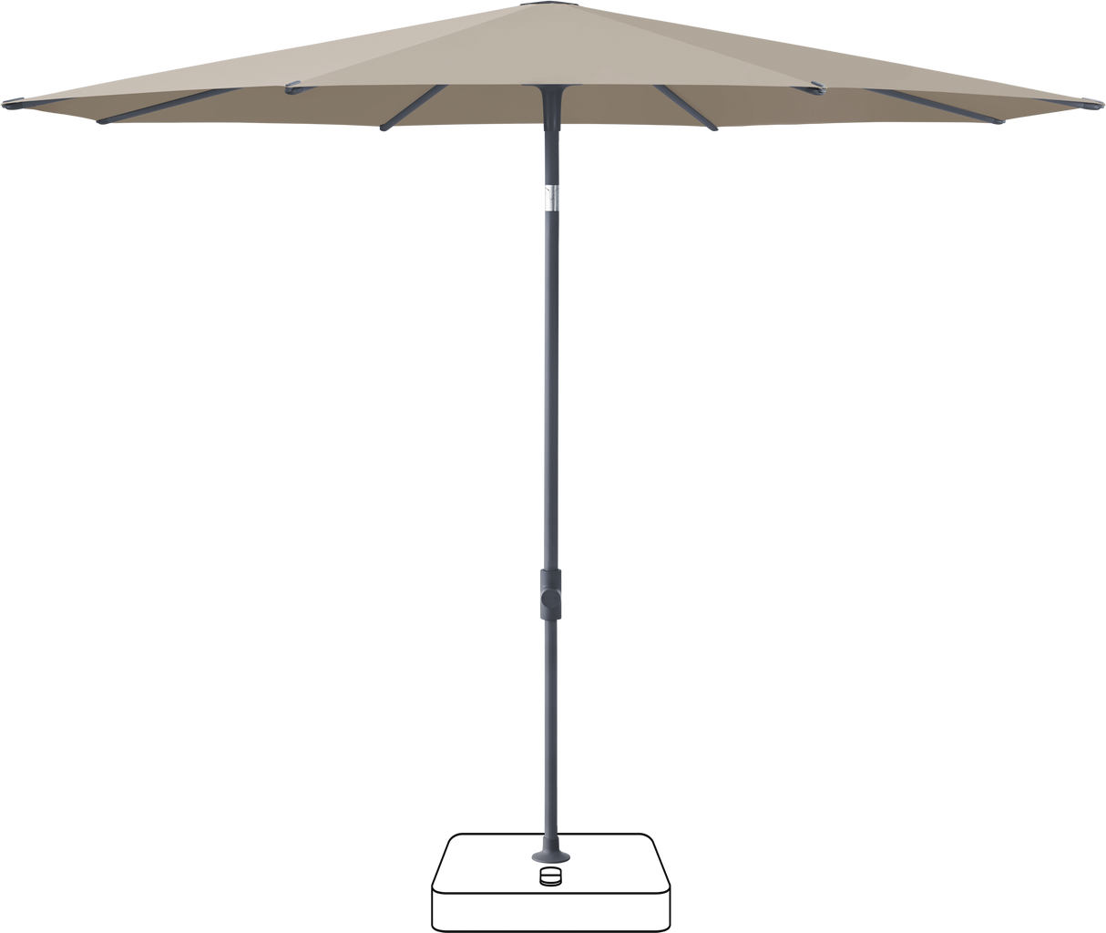 Glatz VITA Piana - Sonnenschirm - Gestell Aluminium, seidengrau oder anthrazit pulverbeschichtet, Ø 220, Ø 250 cm & Ø 300 cm