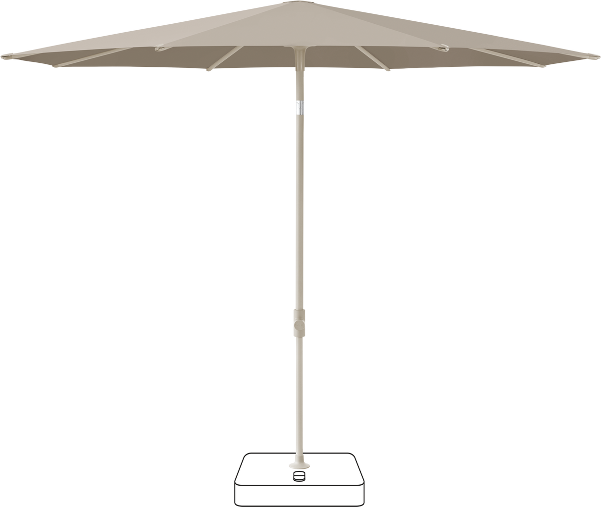 Glatz VITA Piana - Sonnenschirm - Gestell Aluminium, seidengrau oder anthrazit pulverbeschichtet, Ø 220, Ø 250 cm & Ø 300 cm