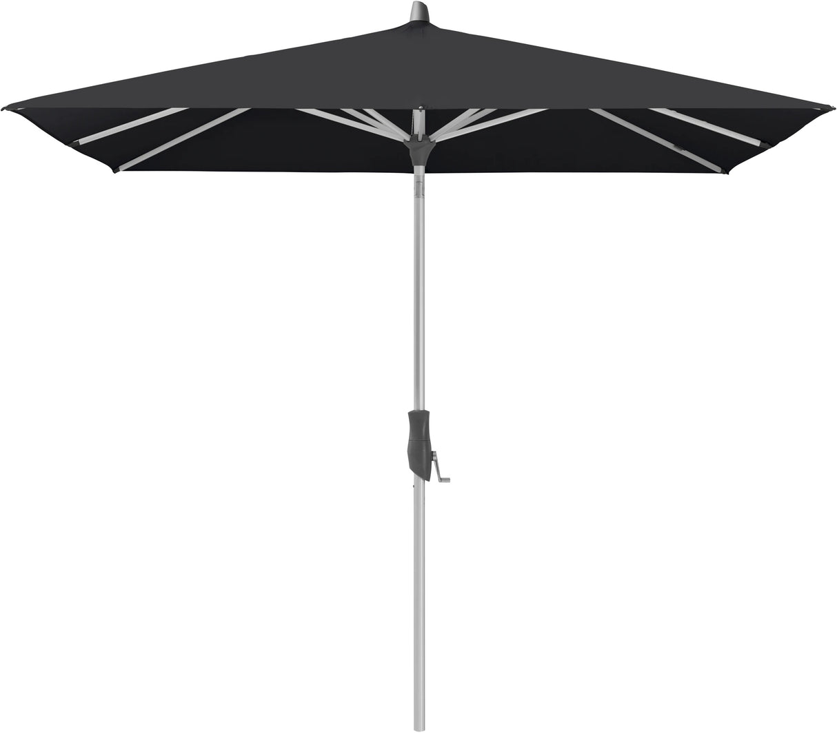 Glatz ALU-TWIST Sonnenschirm, Gestell Aluminium natureloxiert - quadratisch