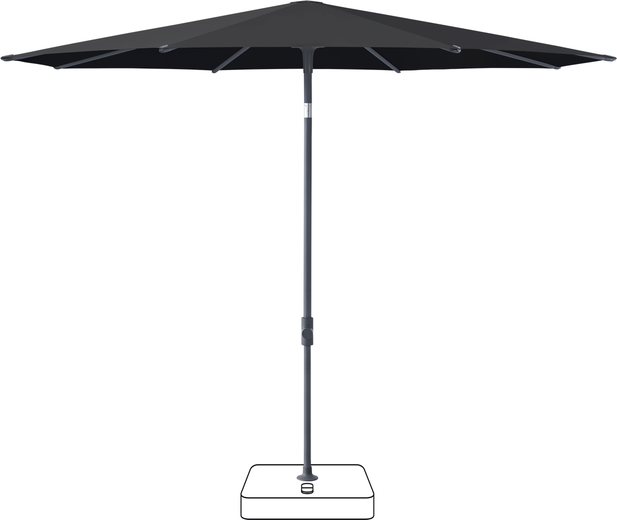 Glatz VITA Piana - Sonnenschirm - Gestell Aluminium, seidengrau oder anthrazit pulverbeschichtet, Ø 220, Ø 250 cm & Ø 300 cm