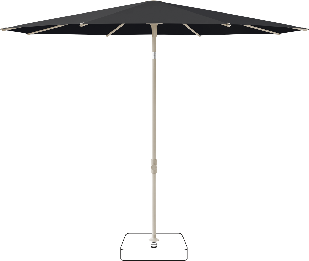 Glatz VITA Piana - Sonnenschirm - Gestell Aluminium, seidengrau oder anthrazit pulverbeschichtet, Ø 220, Ø 250 cm & Ø 300 cm