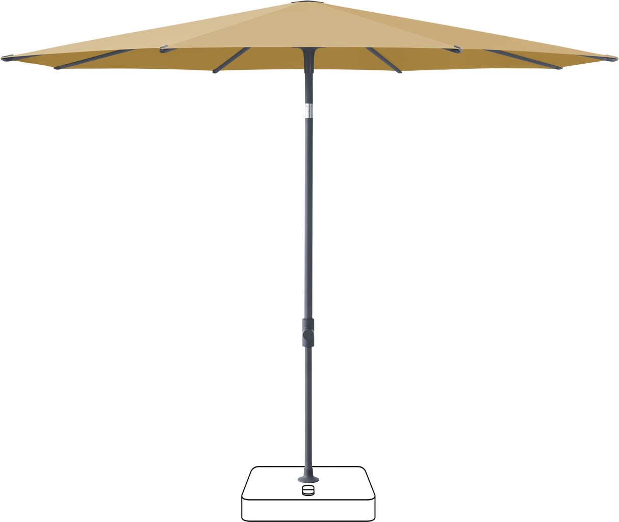 Glatz VITA Piana - Sonnenschirm - Gestell Aluminium, seidengrau oder anthrazit pulverbeschichtet, Ø 220, Ø 250 cm & Ø 300 cm