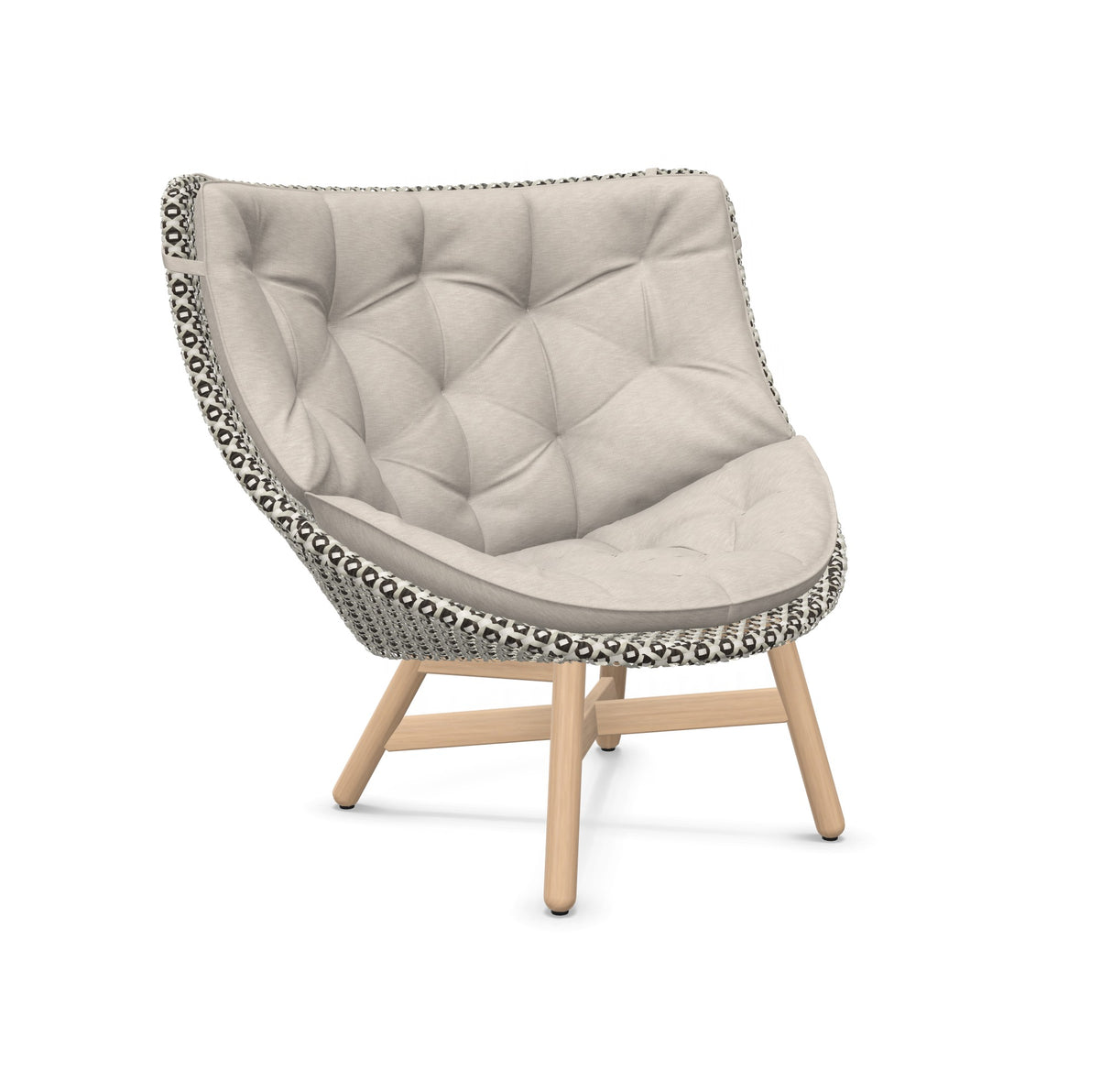 DEDON MBRACE Hochlehner Teak Gestell - Geflecht Pepper