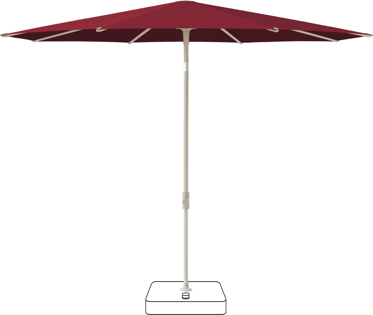 Glatz VITA Piana - Sonnenschirm - Gestell Aluminium, seidengrau oder anthrazit pulverbeschichtet, Ø 220, Ø 250 cm & Ø 300 cm