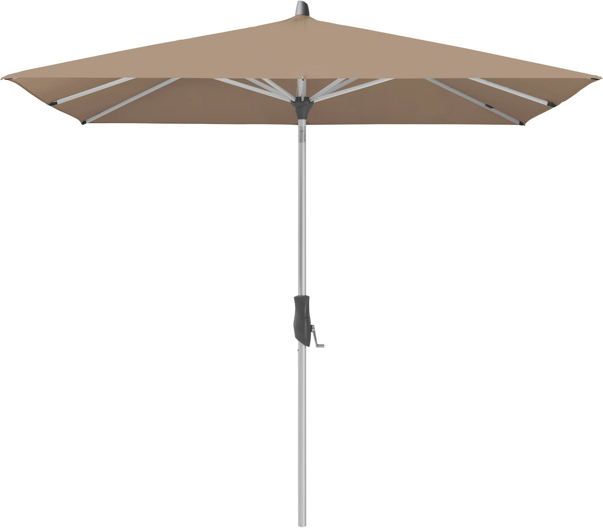 Glatz ALU-TWIST Sonnenschirm, Gestell Aluminium natureloxiert - quadratisch