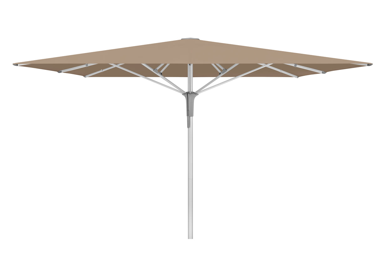 Glatz Gastronomieschirm - FORTELLO Pro, Gestell Aluminium natureloxiert, 350 x 350 cm / 400 x 400 cm / 400 x 300 cm,