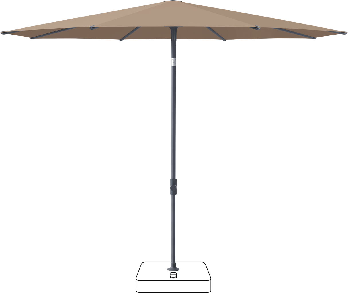 Glatz VITA Piana - Sonnenschirm - Gestell Aluminium, seidengrau oder anthrazit pulverbeschichtet, Ø 220, Ø 250 cm & Ø 300 cm
