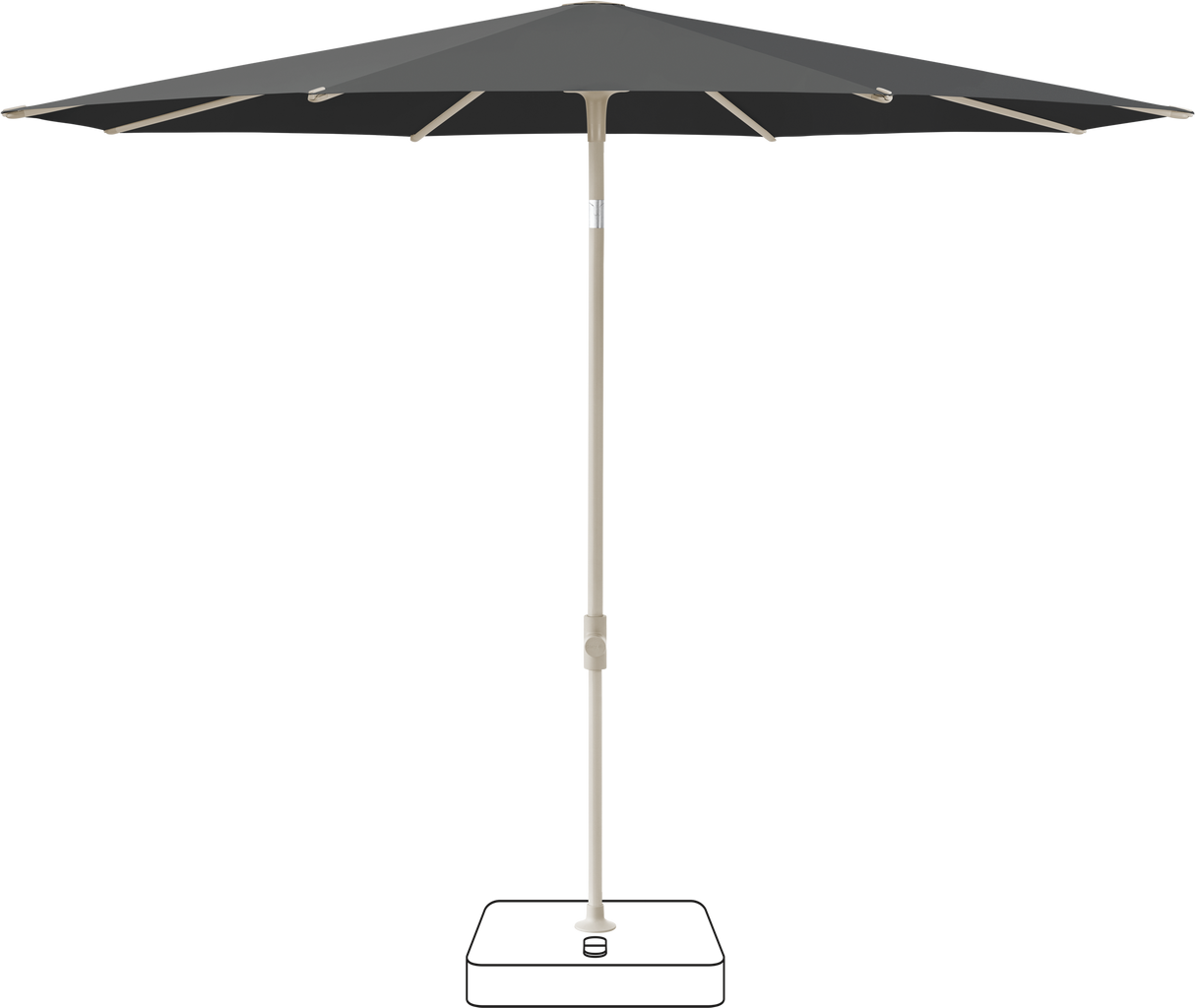 Glatz VITA Piana - Sonnenschirm - Gestell Aluminium, seidengrau oder anthrazit pulverbeschichtet, Ø 220, Ø 250 cm & Ø 300 cm