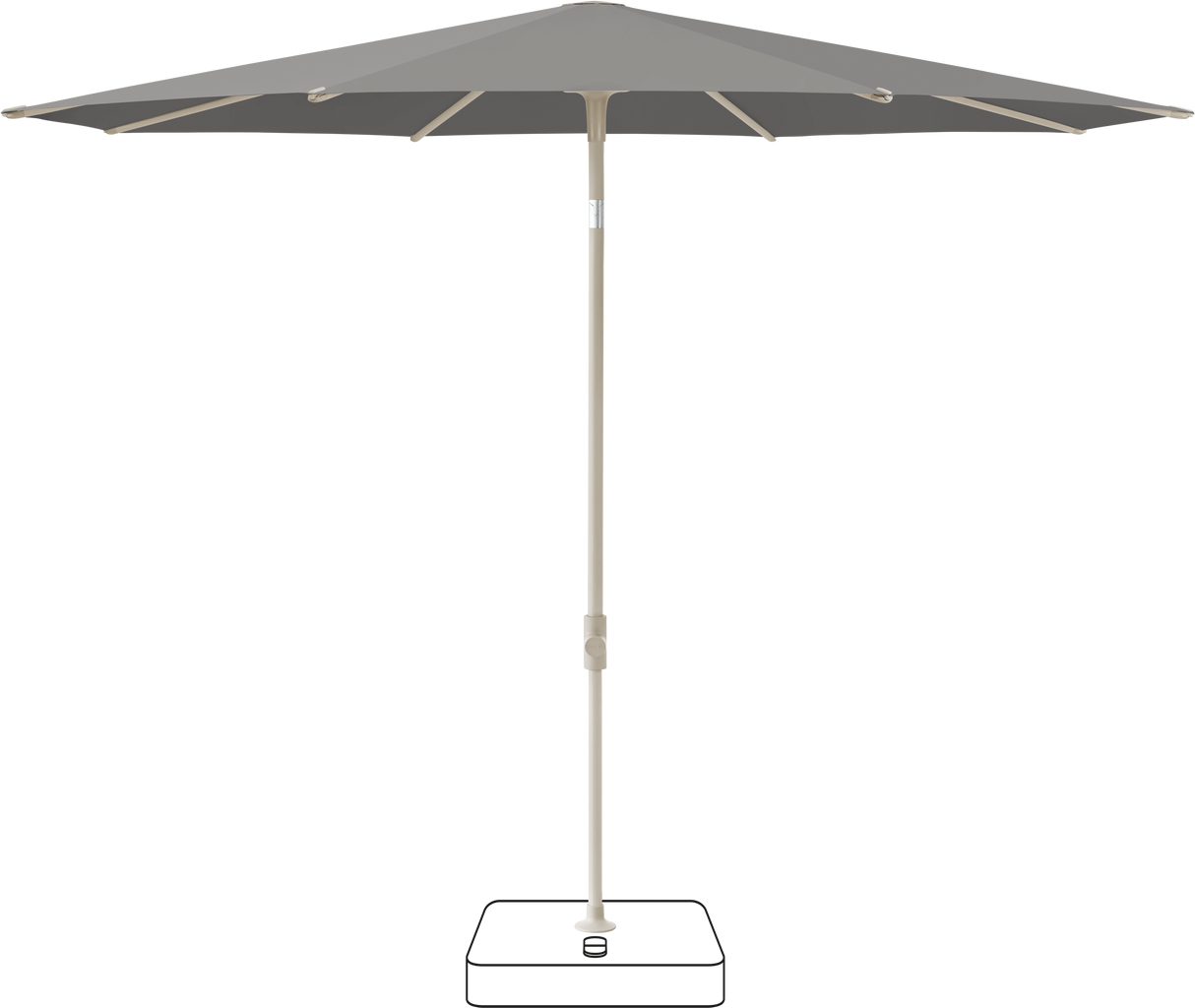 Glatz VITA Piana - Sonnenschirm - Gestell Aluminium, seidengrau oder anthrazit pulverbeschichtet, Ø 220, Ø 250 cm & Ø 300 cm