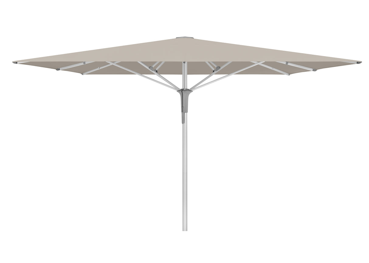 Glatz Gastronomieschirm - FORTELLO Pro, Gestell Aluminium natureloxiert, 350 x 350 cm / 400 x 400 cm / 400 x 300 cm,