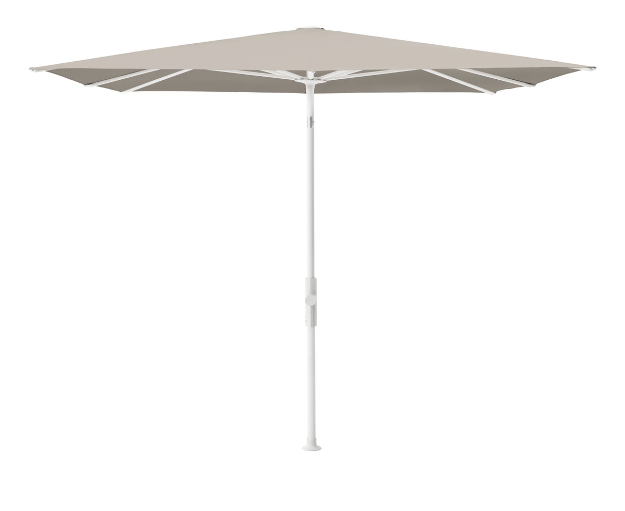 Glatz TWIST Sonnenschirm matt weiß pulverbeschichtet - quadratisch