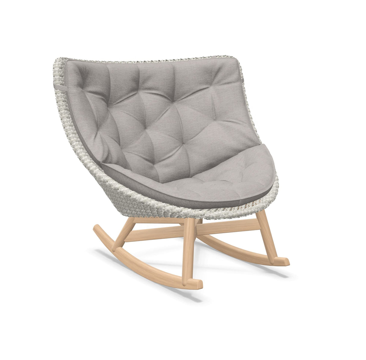 DEDON MBRACE Schaukelstuhl Teak Gestell - Geflecht Sea Salt