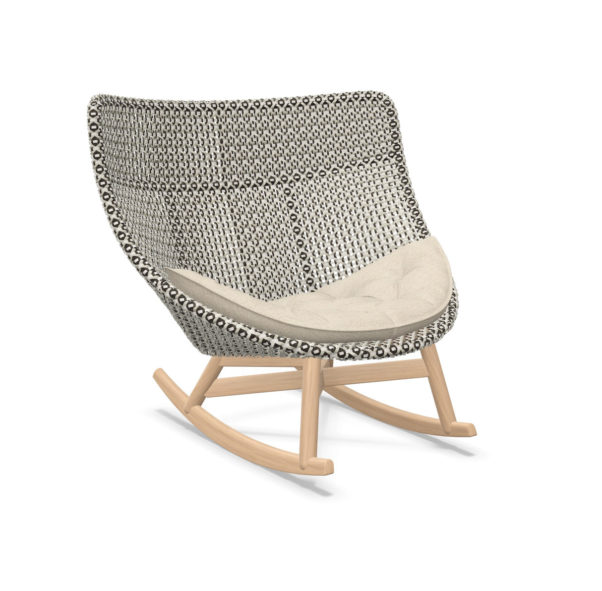 DEDON MBRACE Schaukelstuhl Teak Gestell - Geflecht Pepper