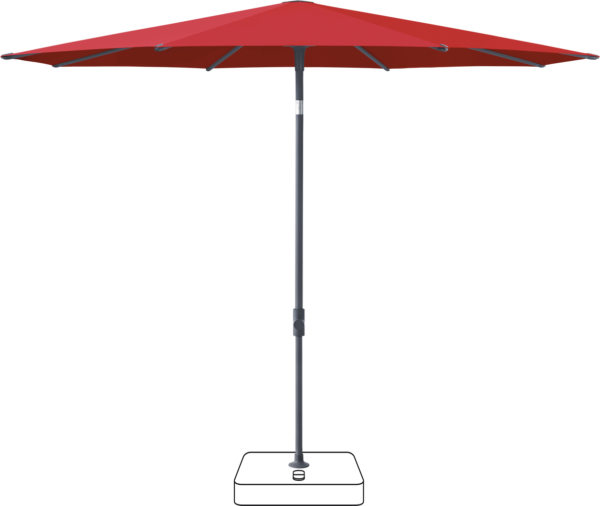 Glatz VITA Piana - Sonnenschirm - Gestell Aluminium, seidengrau oder anthrazit pulverbeschichtet, Ø 220, Ø 250 cm & Ø 300 cm