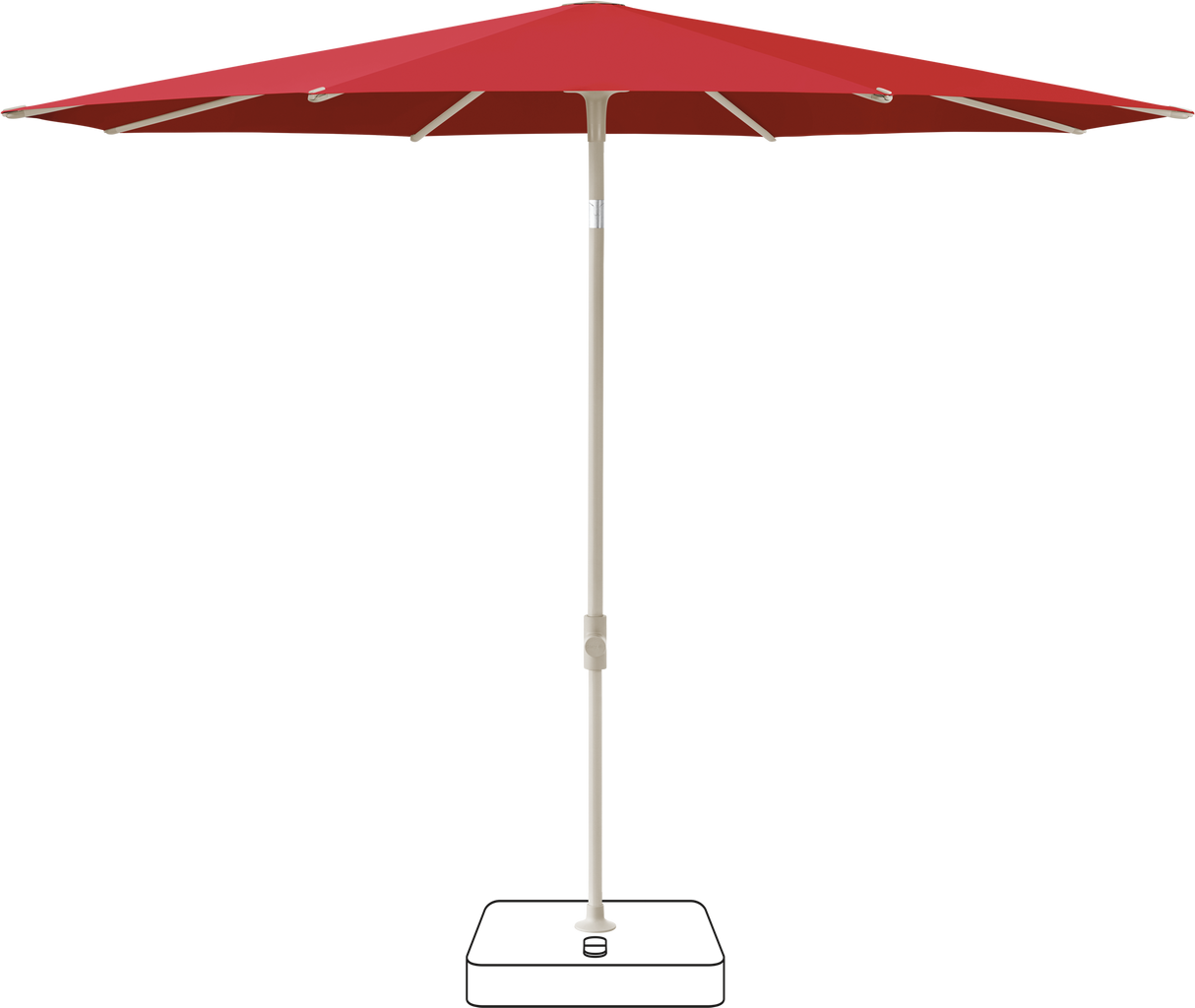 Glatz VITA Piana - Sonnenschirm - Gestell Aluminium, seidengrau oder anthrazit pulverbeschichtet, Ø 220, Ø 250 cm & Ø 300 cm