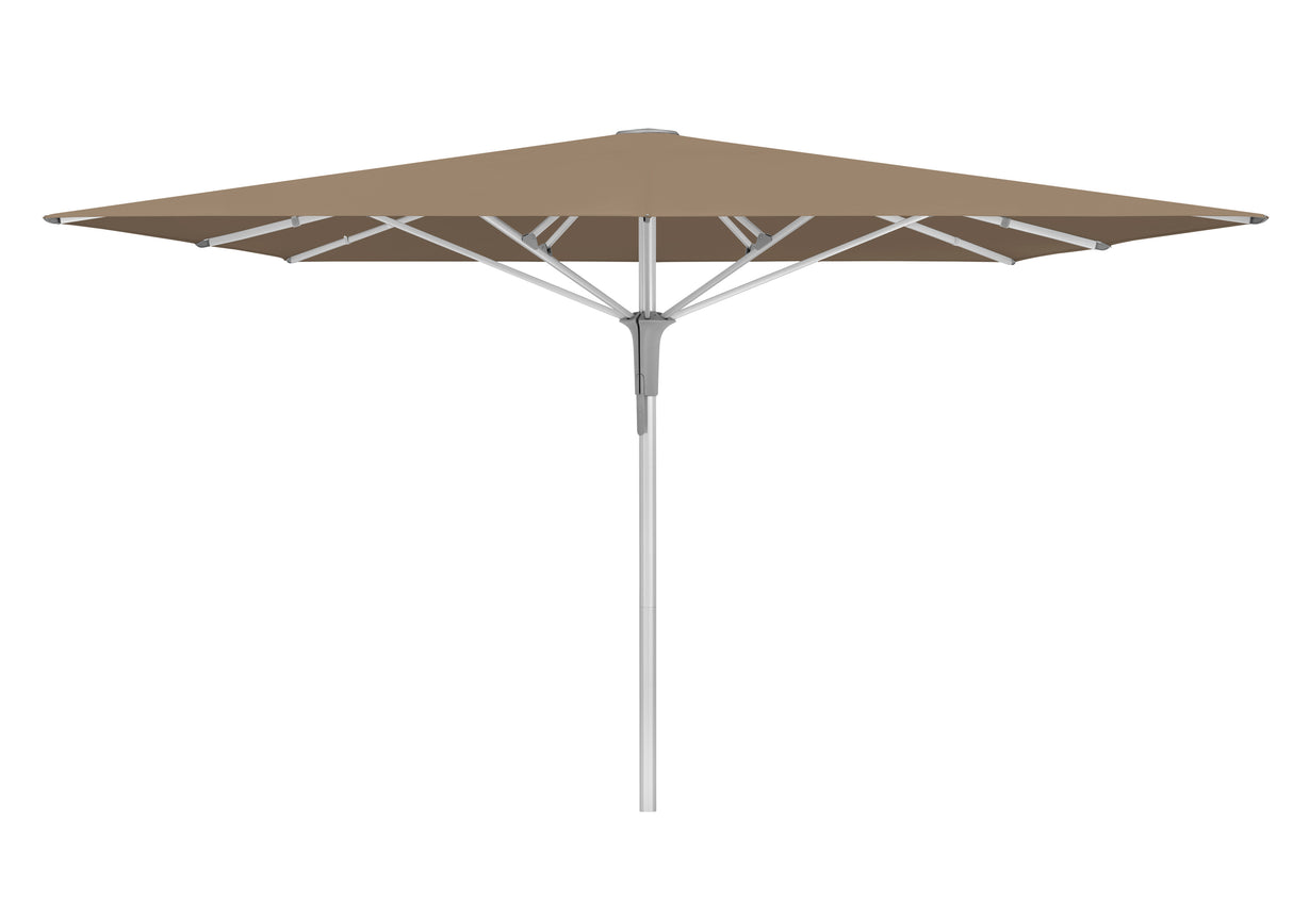 Glatz Gastronomieschirm - FORTELLO Pro, Gestell Aluminium natureloxiert, 350 x 350 cm / 400 x 400 cm / 400 x 300 cm,