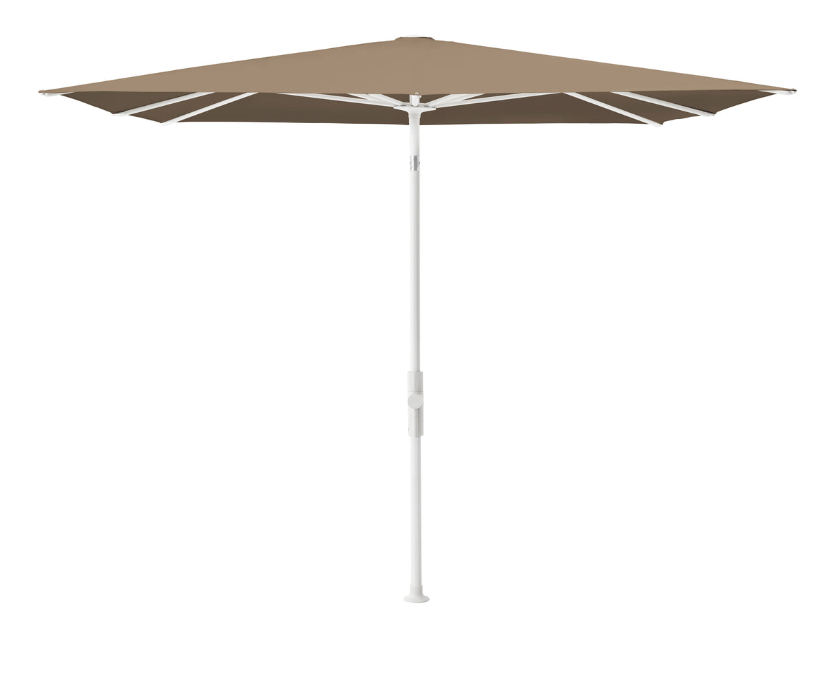 Glatz TWIST Sonnenschirm matt weiß pulverbeschichtet - quadratisch